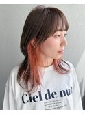 インナーカラー_ツートーンカラー_フルバング_ペールピンク