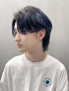 ギークス(GEEKS) 【GEEKS渋谷】韓国風/デザインカラー/似合わせカット/ウルフ/青