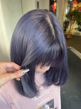 ダブル アンダーバー サロン(W_SALON) 【W_SALON 河原町】ラベンダーブルー/ボブ