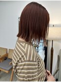 切りっぱなしボブ×暖色