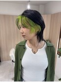ウルフ×フェイスフレーミング×ライムグリーン