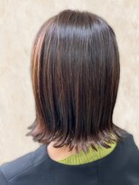 ヘアーサロン ティアレ(hair salon Tiare) 小顔大人可愛い外ハネココアブラウンハイライトミディ20代30代