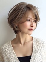 ハーツ 青山表参道店(Heart's)&nbsp;白髪ぼかし脱白髪染め似合わせショートボブ40代50代60代