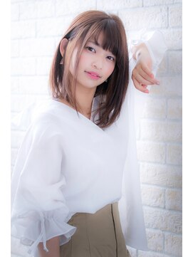 エルデ ナインズ ヘアー スタンド 川口店(elde 9's HAIR STAND) ヴェールウェーブブルージュカラー外ハネひし形シルエット