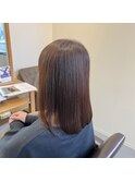 艶髪ストレート×ミディアム×ブラウン×髪質改善【広島】