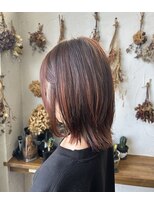 ヘアスタジオ ブリエ(HAIR STUDIO BRILLER) 2024 くびれレイヤー×デザインオレンジカラー