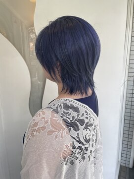 モリオ フロム ロンドン 大宮2号店(morio from London) 【高椋】ショートウルフ ネイビーカラー