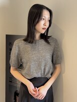 ニコフクオカヘアーメイク(NIKO Fukuoka Hair Make)&nbsp;[NIKO]顔周りレイヤー/黒髪ヘア/切りっぱなしヘア