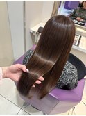 髪質改善 レイヤーカット ワンカール ブリーチなし 春カラー