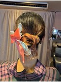 浴衣ヘア　シニヨンアレンジヘア