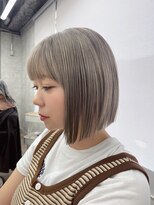 リミットバイアフィナー 大宮店(limit by Afinar) 切りっぱなしボブ/ミルクティーグレージュ/ブリーチ