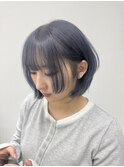 ブルーグレー/ブリーチカラー/ケアブリーチ/レイヤーカット