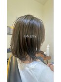 20代_30代_大人かわいい_肩ラインボブ_アッシュグレー_髪質改善