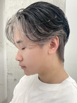 サンクマーケット 渋谷(cinq MARKET) 渋谷メンズブリーチカラーフェイスフレーミングシルバーアッシュ