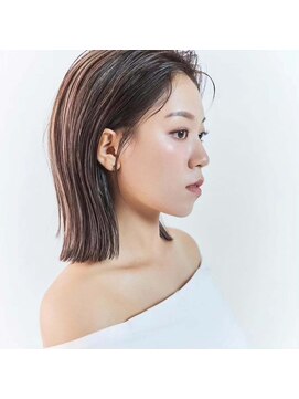 ジュノヘアージャパン 表参道(JUNO HAIR JAPAN) 韓国ヘア タッセルボブ ハイライト グレージュ 縮毛矯正 前髪