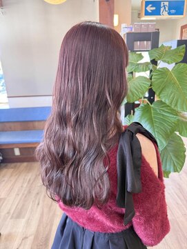 ブリーチなしピンクカラー