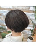 ノンブローカット×前下がりショートボブ