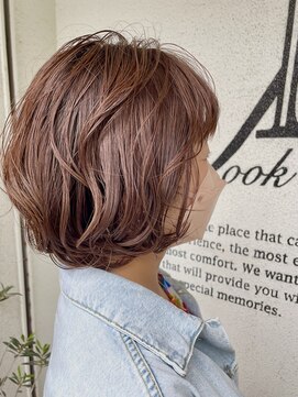 ジェービーヘア 稲毛(jb hair) 大人韓国風ピンクベージュデザインカラー似合わせカット【稲毛】