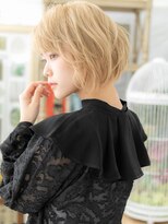 カバーヘア ブリス 上尾西口店(COVER HAIR bliss)&nbsp;ハイトーンカラー前下がり小顔マッシュボブa上尾10代20代30代