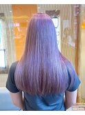 ラベンダーカラー ロングヘア ブリーチ必須カラー