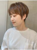 前髪ピンクベージュマチルダボブ【錦糸町/ショート】