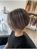 #セミディ#シアーカラー#ショートヘア#姫カット#ダークアッシュ