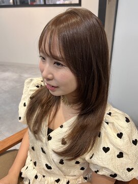 リコ ヘアアンドリラクゼーション 名駅店(LICO HAIR＆RELAXATION) 【LICO】顔周りレイヤー 透け感ブラウンbyコモト ハルキ