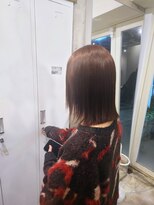 ヘアーデザイン ユーケー(Hair design Yu K)&nbsp;切りっぱなしボブ×レッドパープル