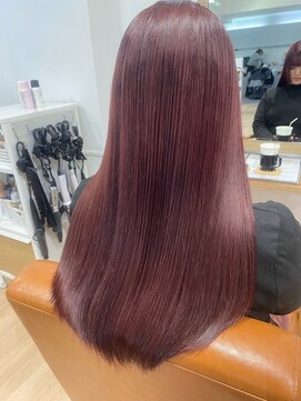 リジェール 金山店 ピンクカラー/カシス/ロング/顔まわり/前髪/金山/髪質改善