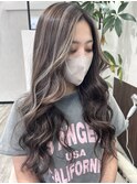 ハイライトグレージュイルミナカラー韓国風レイヤーカット堺東