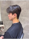 ダウンパーマ　センターパート