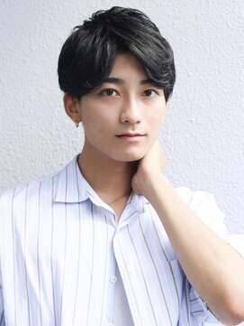 デラ バイ アフロート(DELA by afloat) 刈り上げセンターパート/ナチュラルヘア/メンズヘア/モテ髪