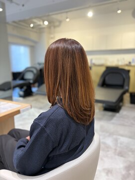 ソイクフ 四条大宮店(SOY-KUFU) 40代50代◎レイヤーカットミルクティーベージュセミロング