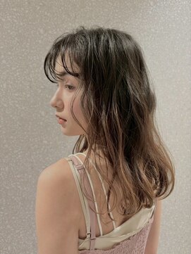 ピークス 渋谷店(Peaks) ダークラベンダー/くびれレイヤー/韓国巻き/顔周りカット/渋谷