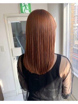 零秒女髪 千里丘店 透明感ある艶髪まとまりストレートロング髪質改善美髪艶感