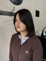 カンナカンナ 三佐店(cannaCANNA)&nbsp;顔周りレイヤー/レイヤーカット/ミディアム/ココアベージュ/艶髪