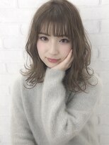 ルノン(LUNON) 【LUNON】フェミニン×外ハネスモーキーグレージュ