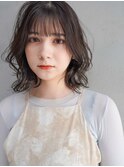 くびれ/イメチェン前髪/黒髪/外ハネボブ/髪質改善/tokio20代30代