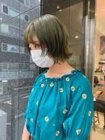 アジールヘア 赤羽駅南口店(agir hair)&nbsp;ウルフカット×オリーブグリーンカラー