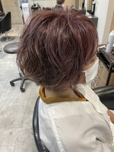 アフィックス ヘア 水天宮前店(affix hair) ペールバイオレット×ウェーブヘア