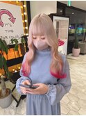 【AMAND'OR 石川】かわいすぎるミルクティ×ピンク裾カラー