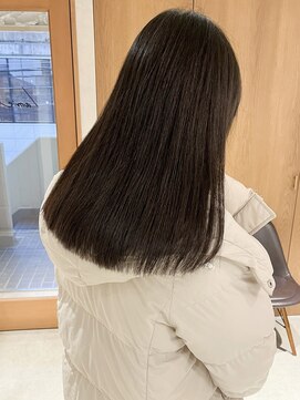 ラミエ バイ メルト 吉祥寺(lamie by melt) "久保田"地毛風縮毛矯正ストレート伸ばしかけミディアムヘア