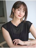 ボブルフ　小顔　外ハネ　インナーカラー　ワンレン　ボブ