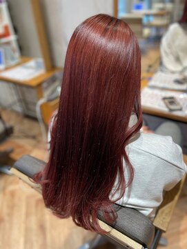 ヘアーショップ エヌアンドエー 越谷店(hair shop N&A) 目を惹くうる艶ヘア 髪質改善ケアカラー/レッド/ピンク