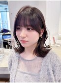 ミディアム顔周りレイヤー前髪カット_ba537321