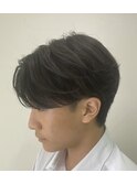 ニュアンスパーマセンターパートコンマヘアツーブロック刈り上げ