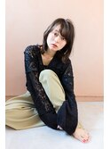 姫カットレイヤーくびれミディアムボブマロンベージュ
