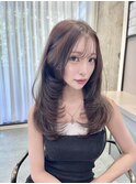 マロンベージュ×小顔レイヤー×韓国風巻き×髪質改善