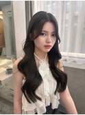 市野瀬裕奈/博多韓国ヘア/センター分け/レイヤーカット/暗め
