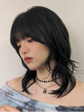 オムニス 表参道(Omnis) 暗髪美髪レイヤーカット顔周りレイヤーくびれミディアムレイヤー